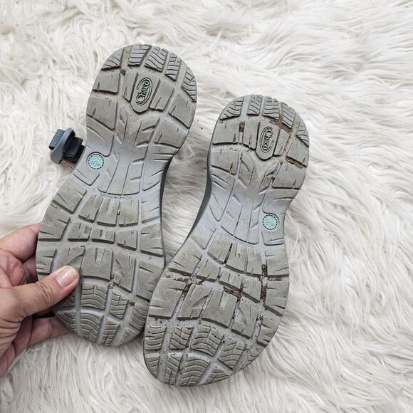 Chaco Sports Hiking Sandals Size 6 Women’s Strappy Orange Teal Blue Toe Loop - Picture 5 of 5